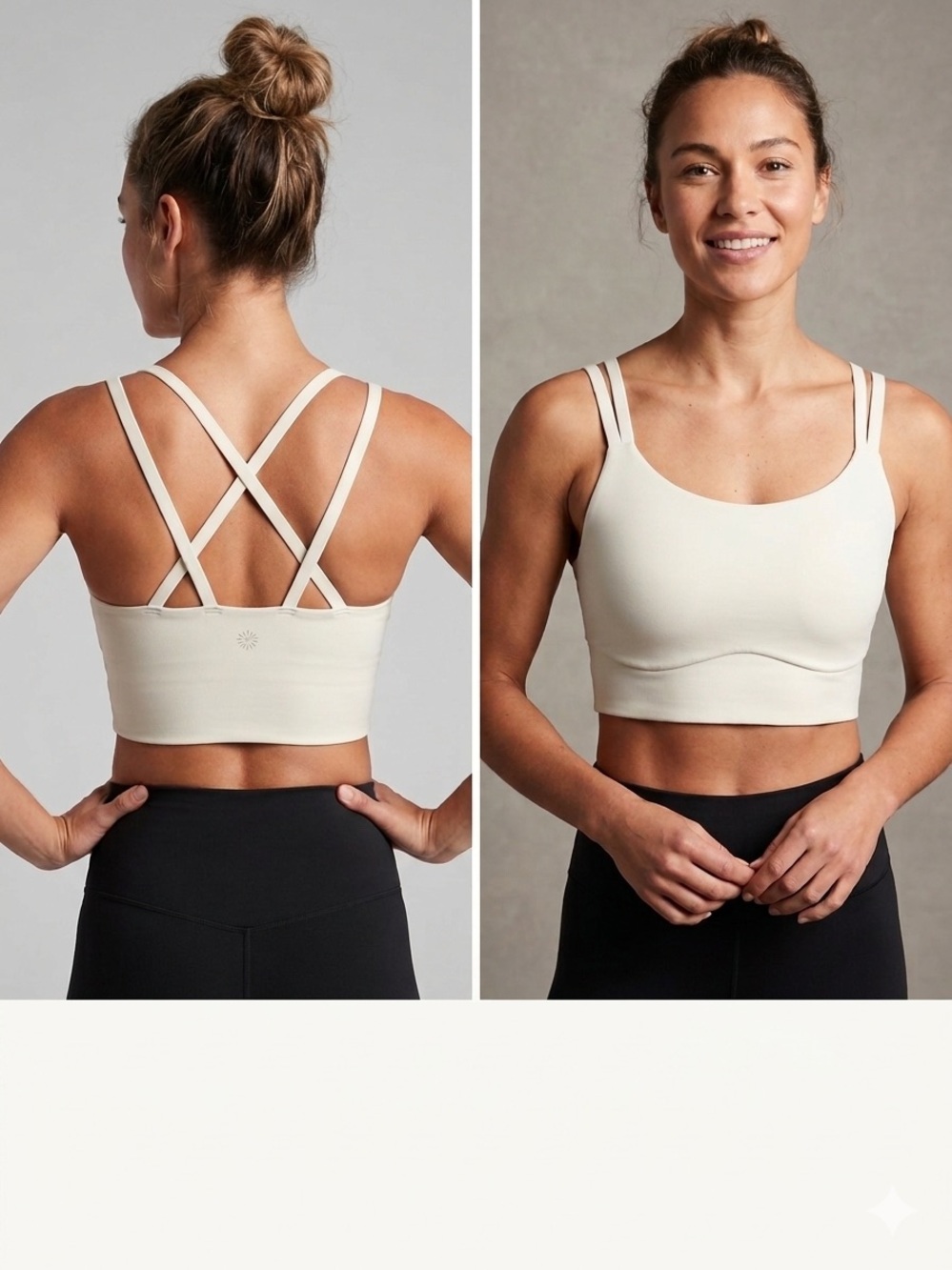 OFFLINE Aerie Real Me Hold Up Strappy Athletic Performance Bra Silver M DD